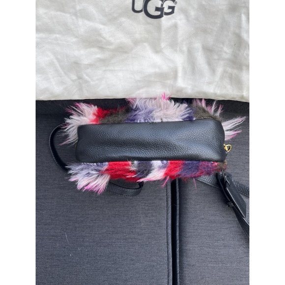 UGG Janey Patchwork Leather Crossbody with Colorful Faux Fur 1093560 - Picture 6 of 10